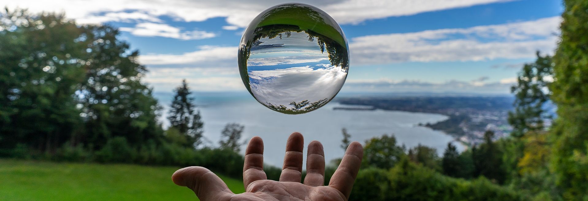 Blick von Pfänder auf Bodensee mit Kugel Blick von Pfänder auf Bodensee mit Kugel